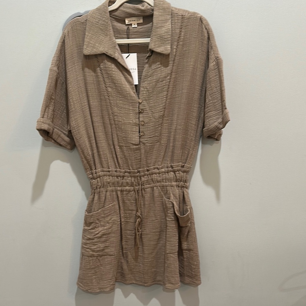 NWT Tan Button-Up Romper